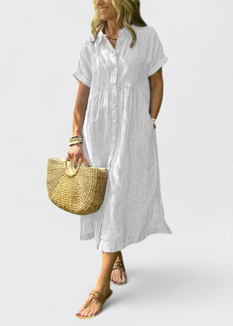 Sunny Striped Maxi Dress – Breezy Coastal Vibes