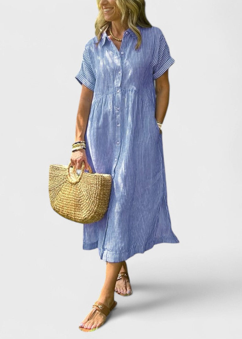 Sunny Striped Maxi Dress – Breezy Coastal Vibes