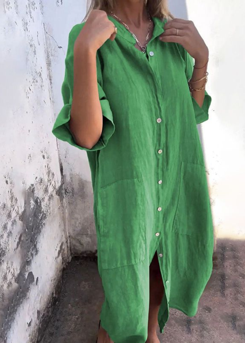 Leilani | Casual Maxi Shirt Dress