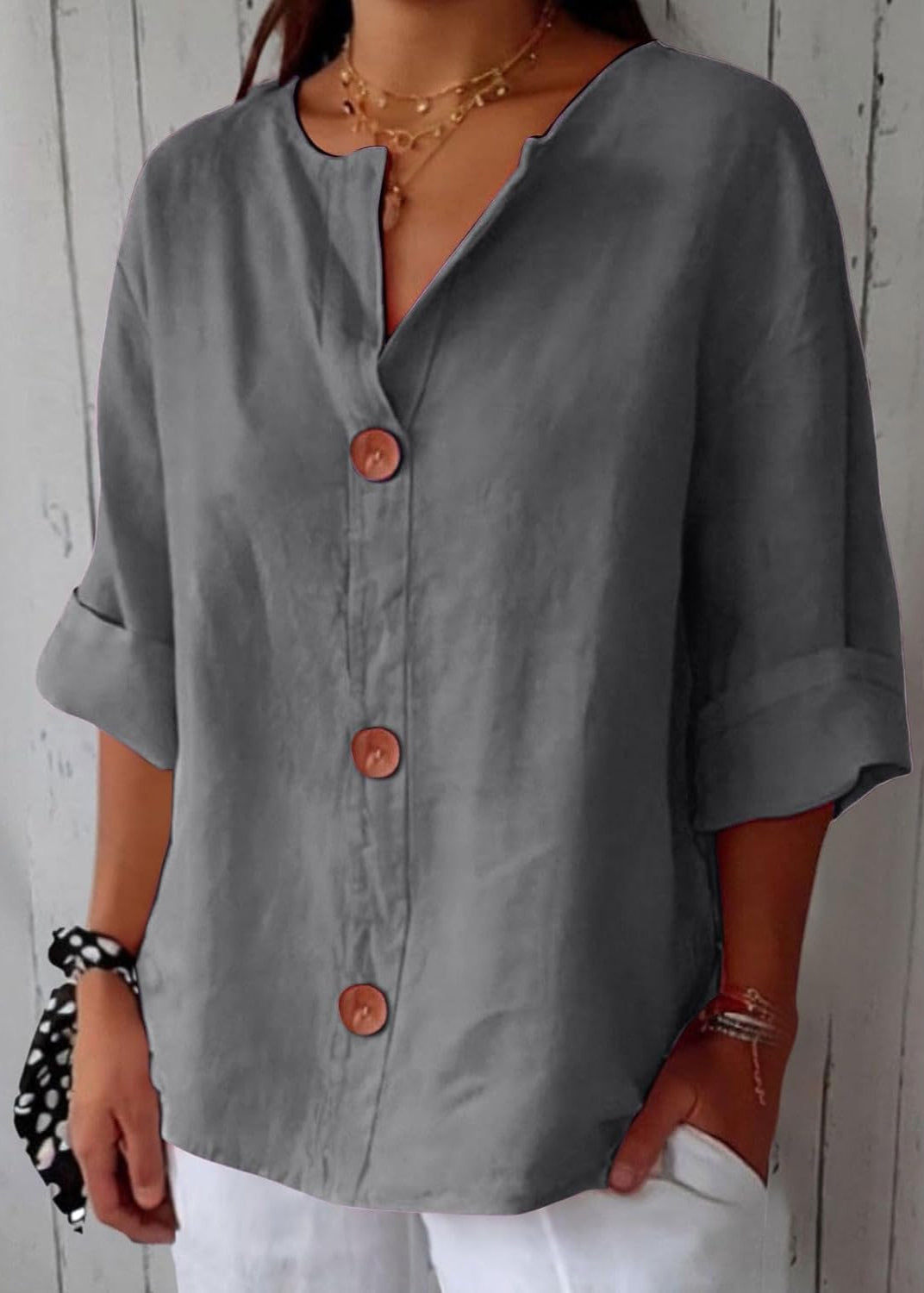 Rachel β Casual Linen Blouse