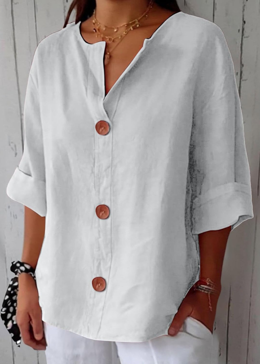 Rachel β Casual Linen Blouse