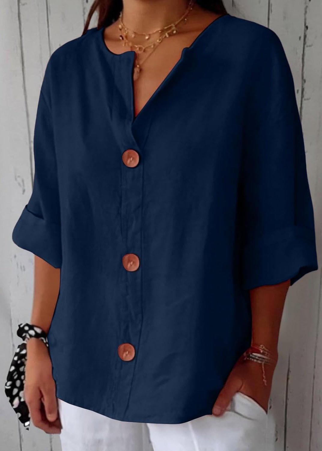 Rachel β Casual Linen Blouse
