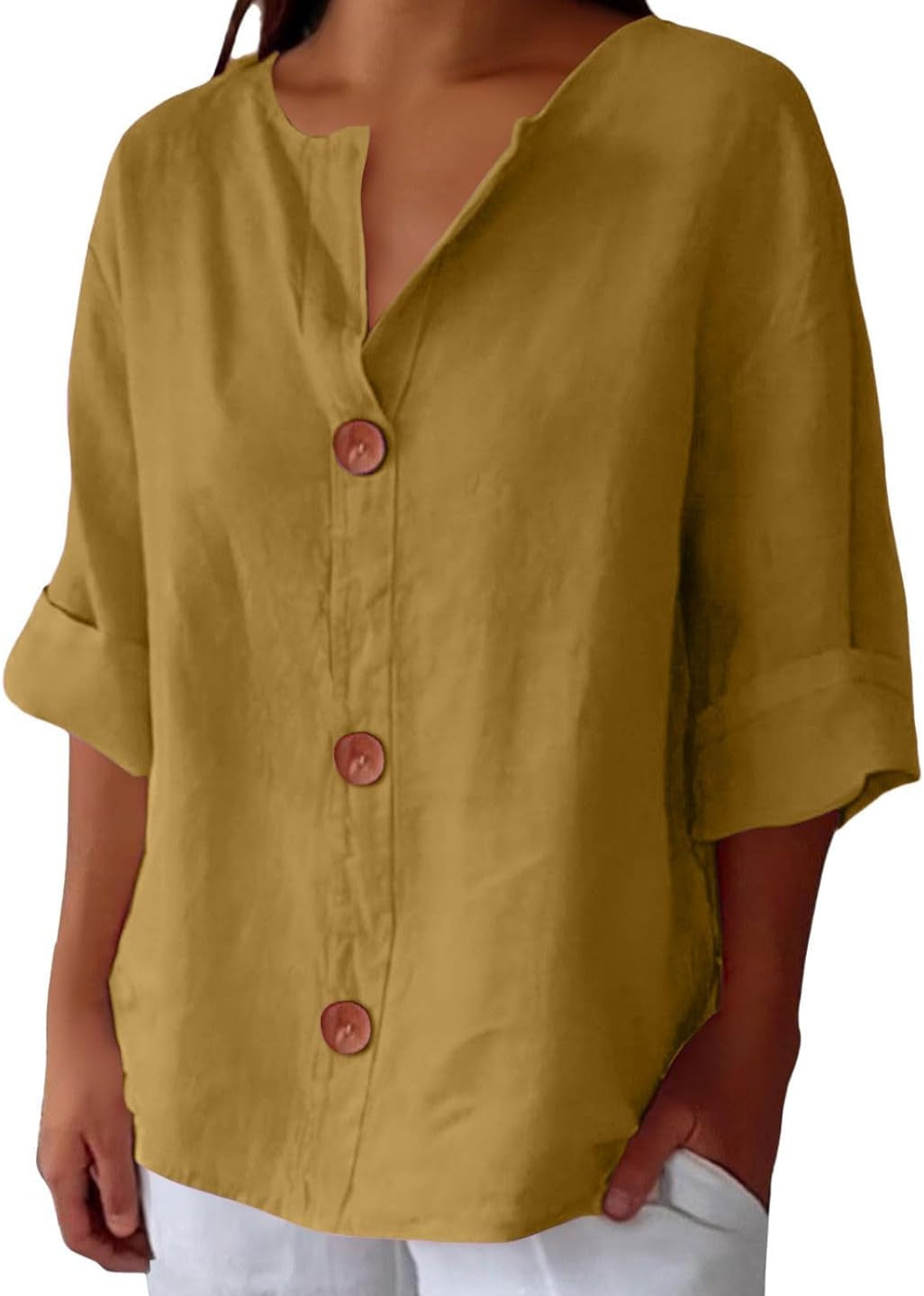 Rachel β Casual Linen Blouse
