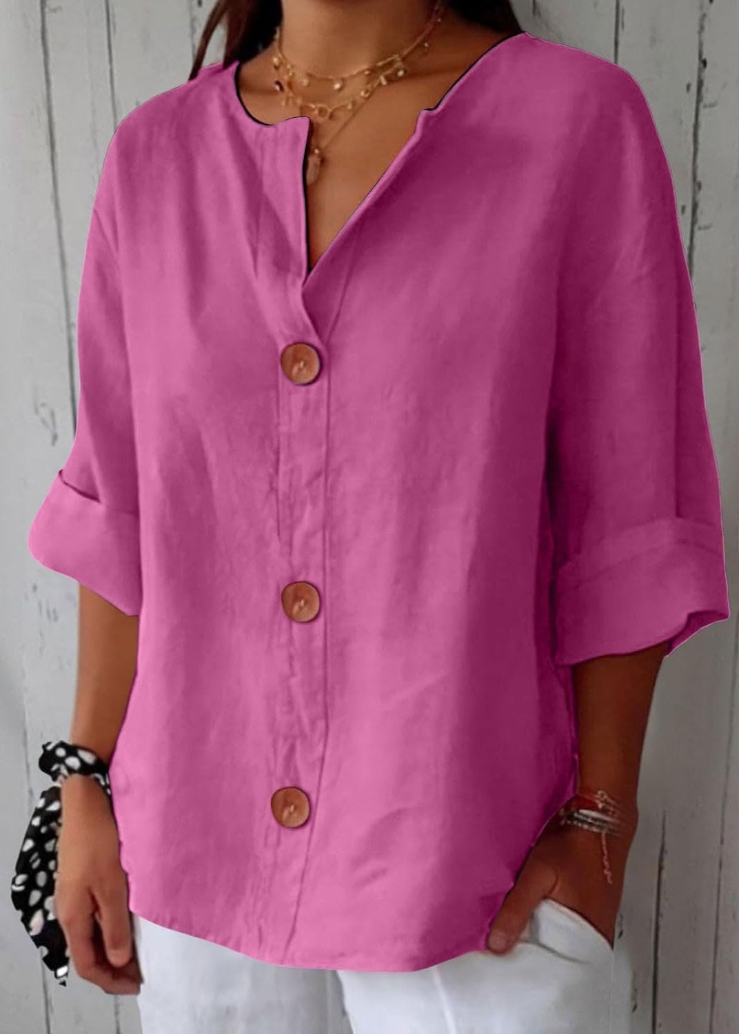 Rachel β Casual Linen Blouse
