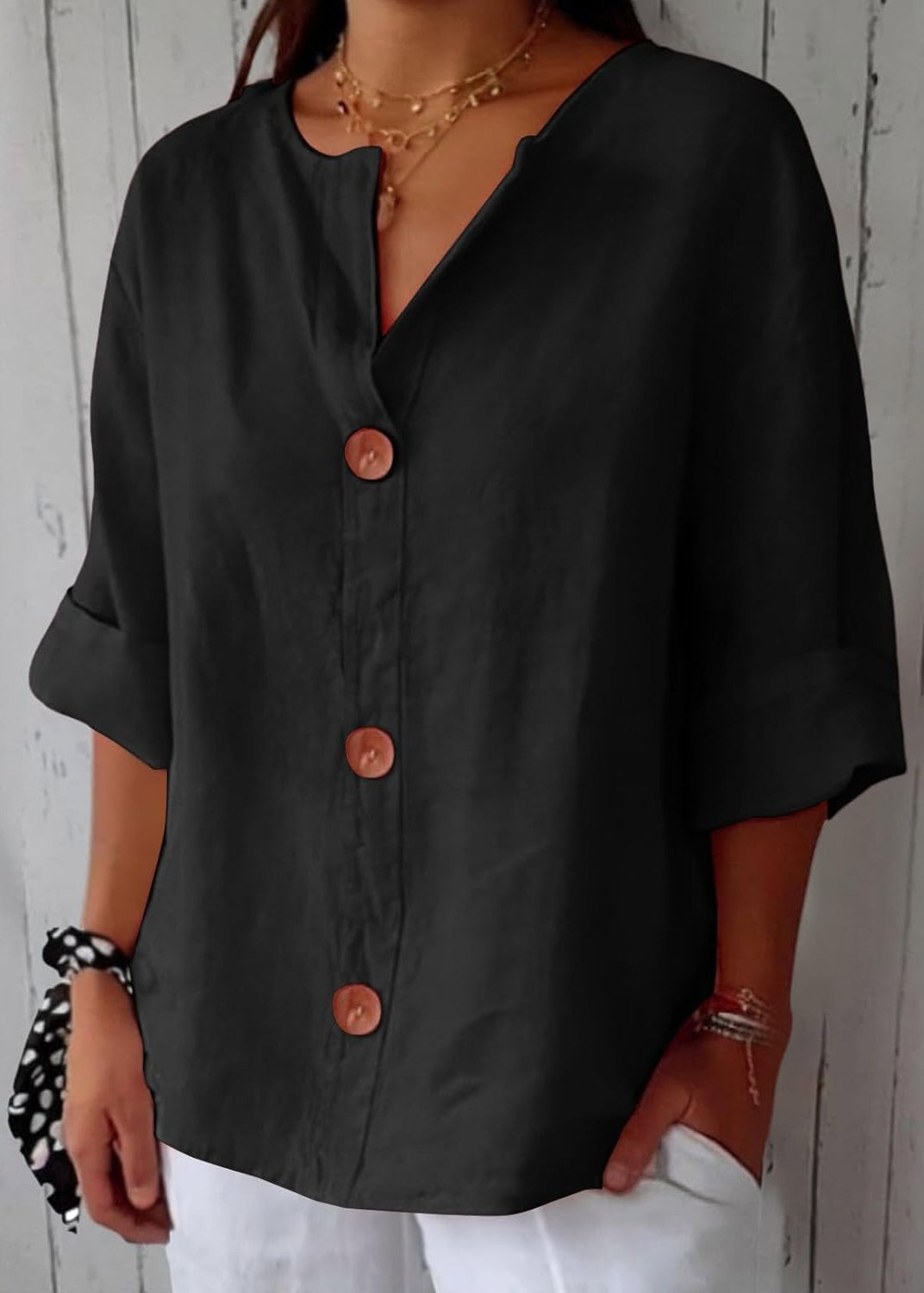 Rachel β Casual Linen Blouse