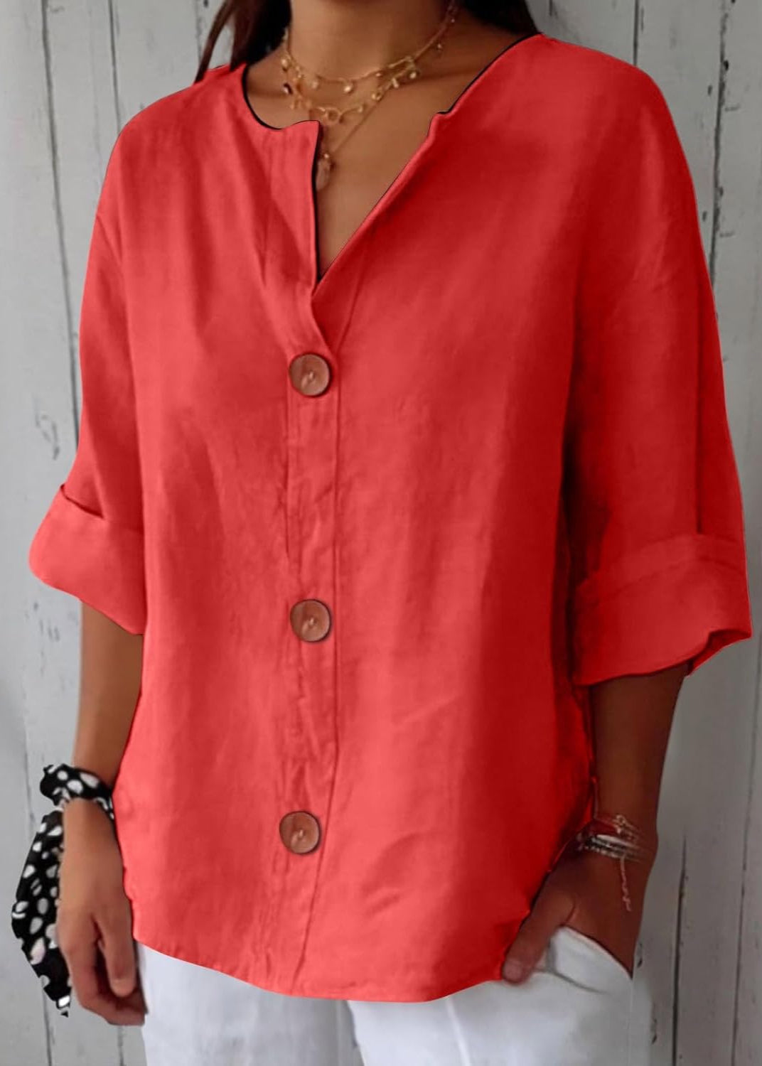 Rachel β Casual Linen Blouse