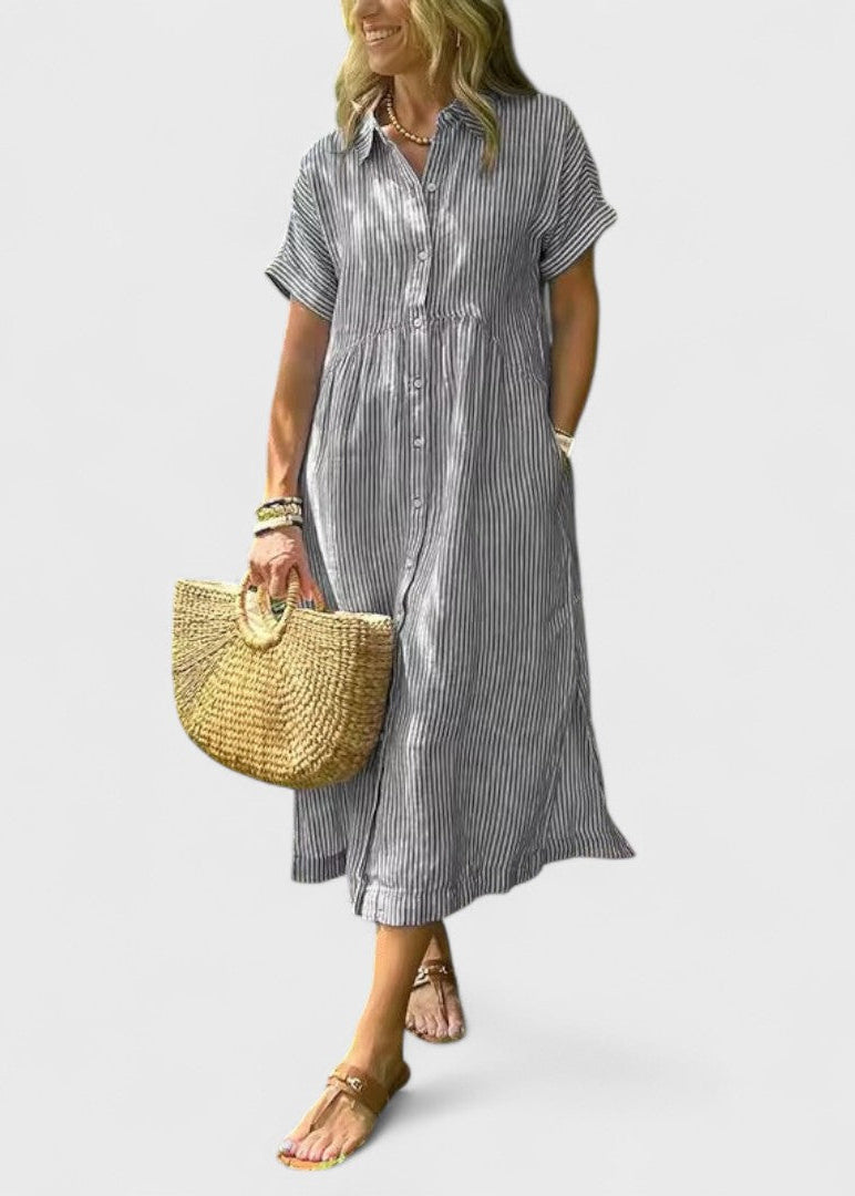 Sunny Striped Maxi Dress – Breezy Coastal Vibes