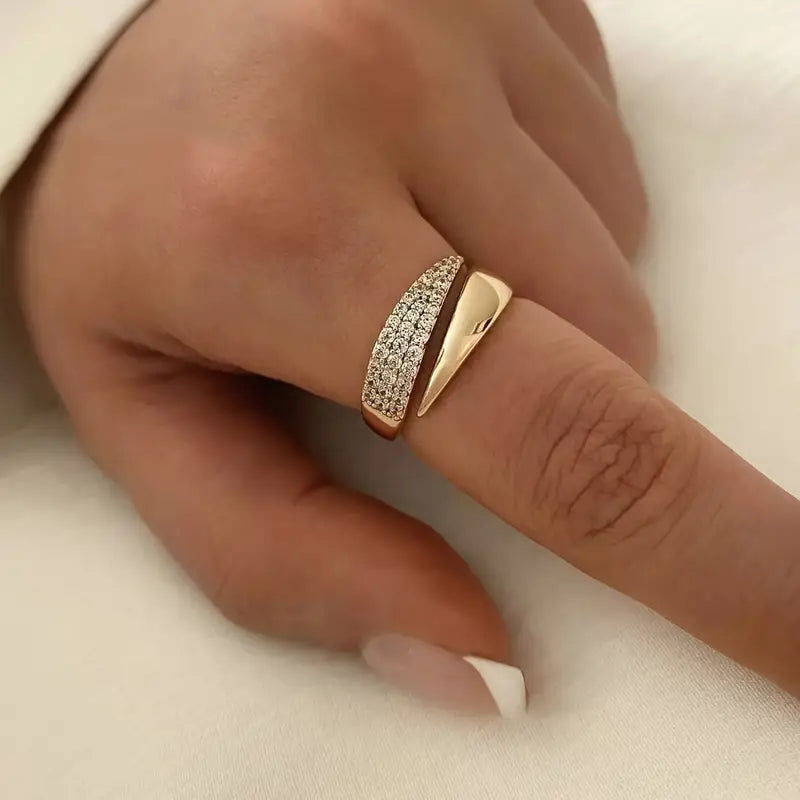 Elegant Gold Ring with Sparkling Zirconia – Buy 1 Get 1 Free - use code RING1PLUS1