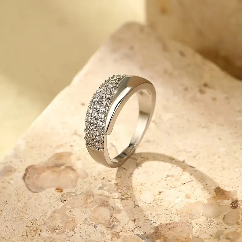 Elegant Gold Ring with Sparkling Zirconia – Buy 1 Get 1 Free - use code RING1PLUS1