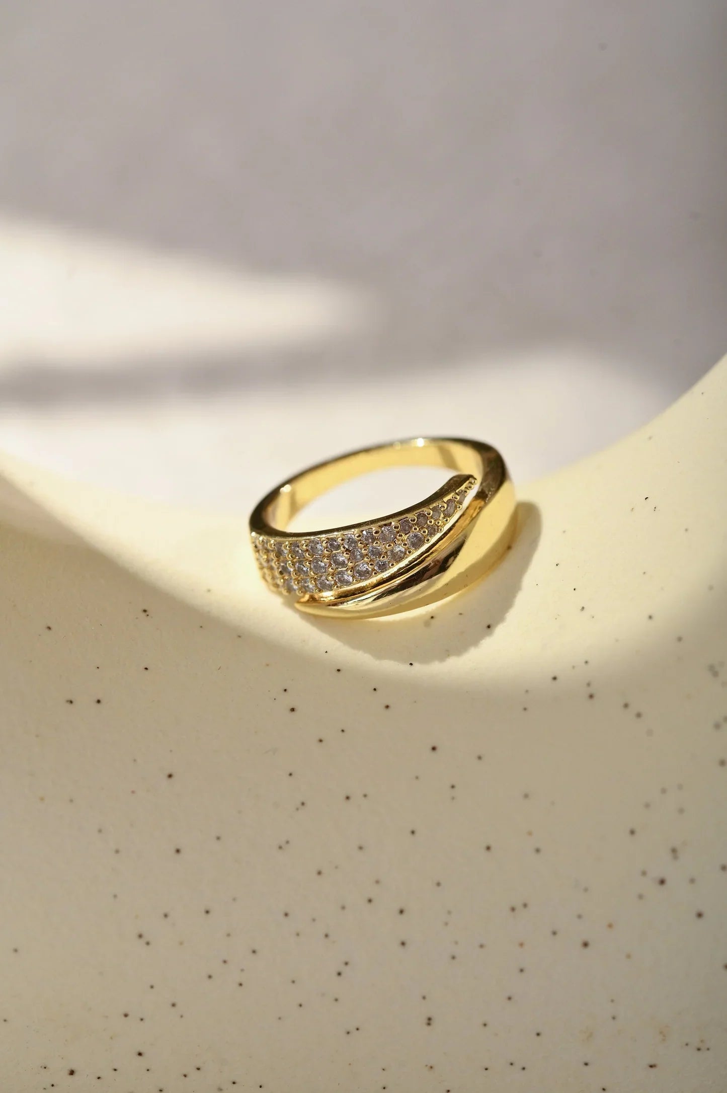 Elegant Gold Ring with Sparkling Zirconia – Buy 1 Get 1 Free - use code RING1PLUS1