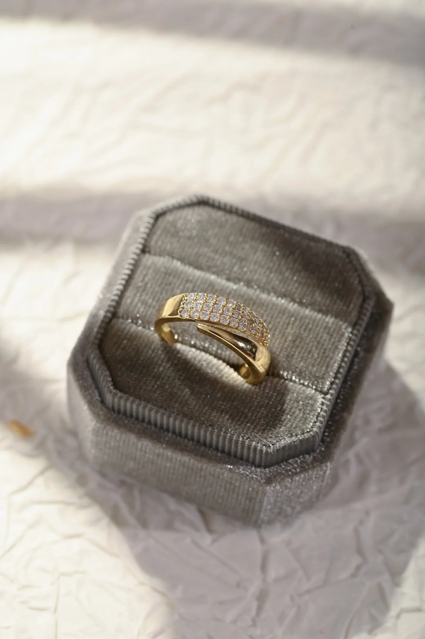 Elegant Gold Ring with Sparkling Zirconia – Buy 1 Get 1 Free - use code RING1PLUS1