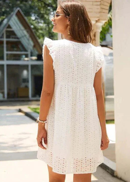 Lotus | Ibiza White Lace Dress