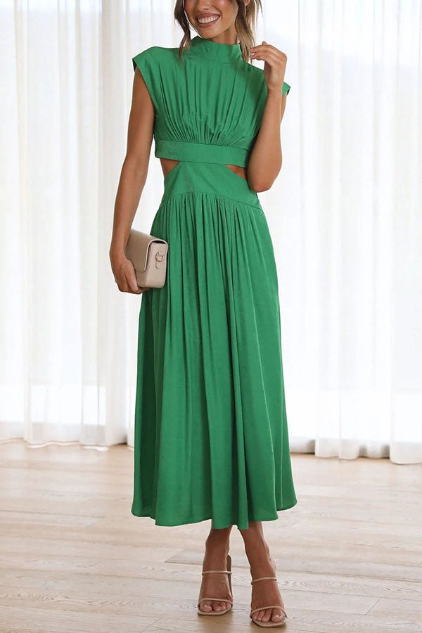 Paisley | Stylish Midi Dress with Pockets and Cut-Out