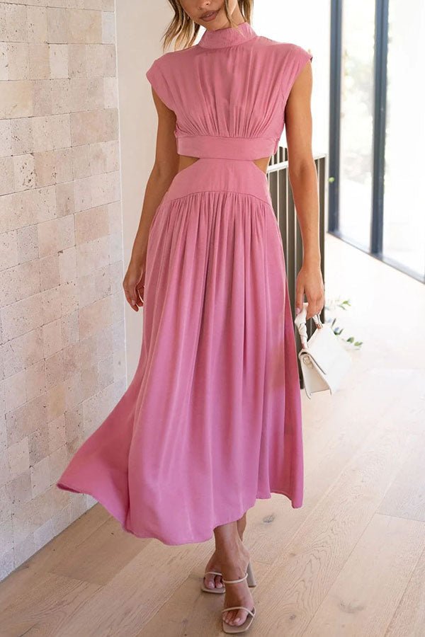 Paisley | Stylish Midi Dress with Pockets and Cut-Out