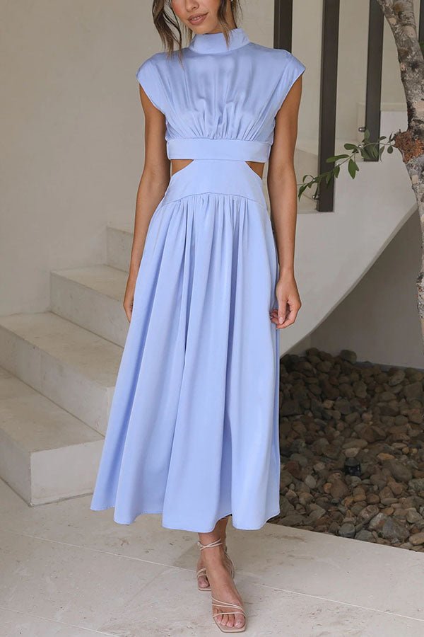 Paisley | Stylish Midi Dress with Pockets and Cut-Out