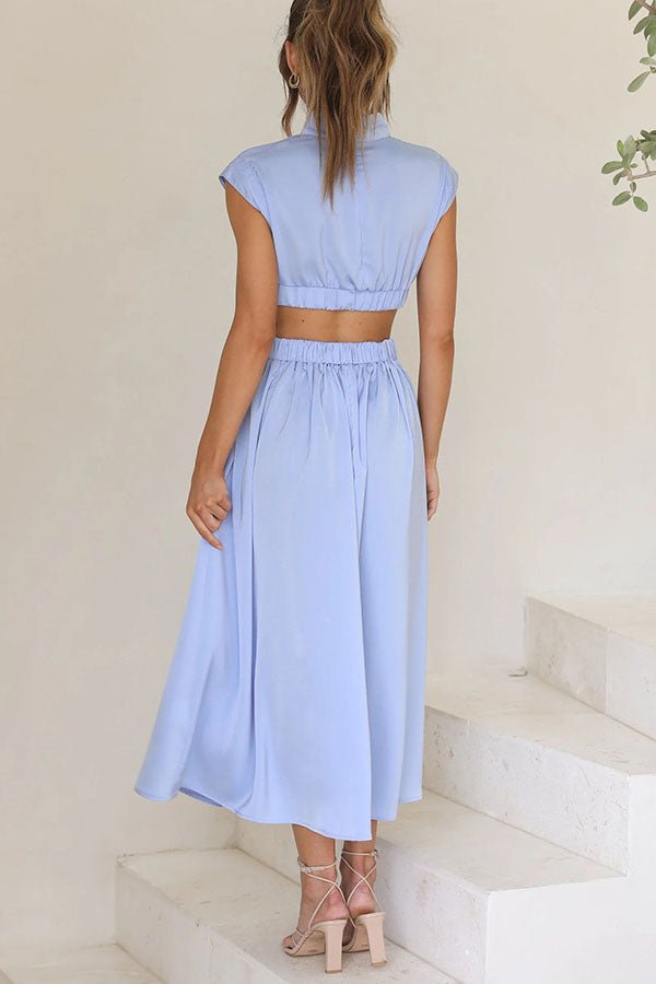 Paisley | Stylish Midi Dress with Pockets and Cut-Out