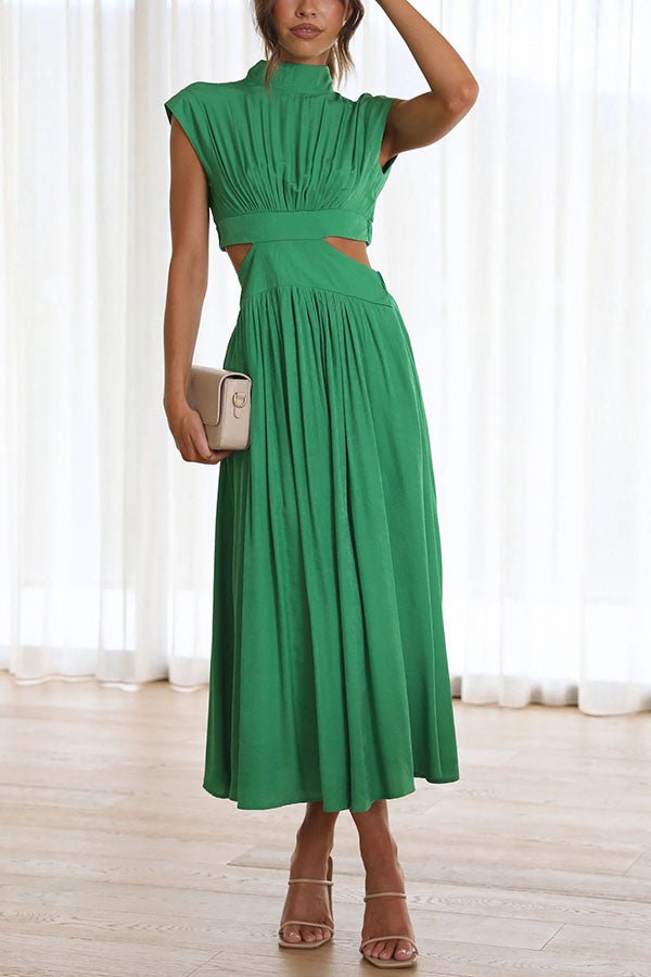 Paisley | Stylish Midi Dress with Pockets and Cut-Out