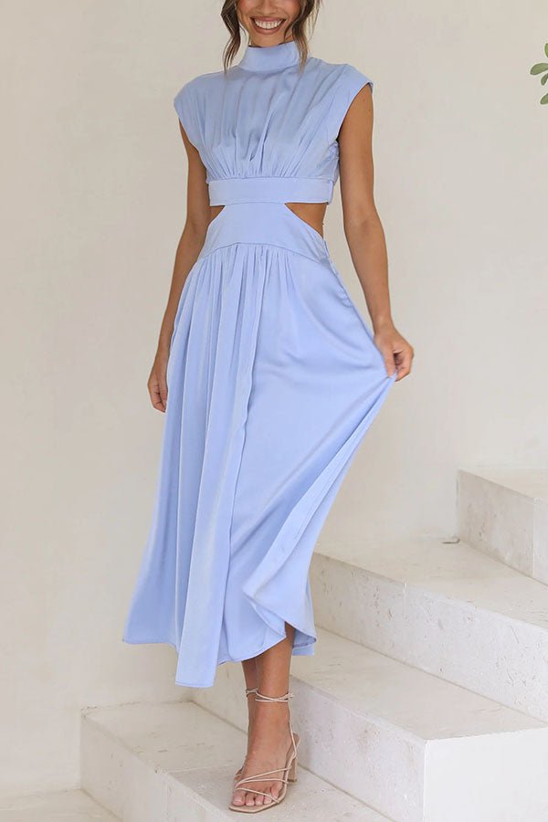 Paisley | Stylish Midi Dress with Pockets and Cut-Out