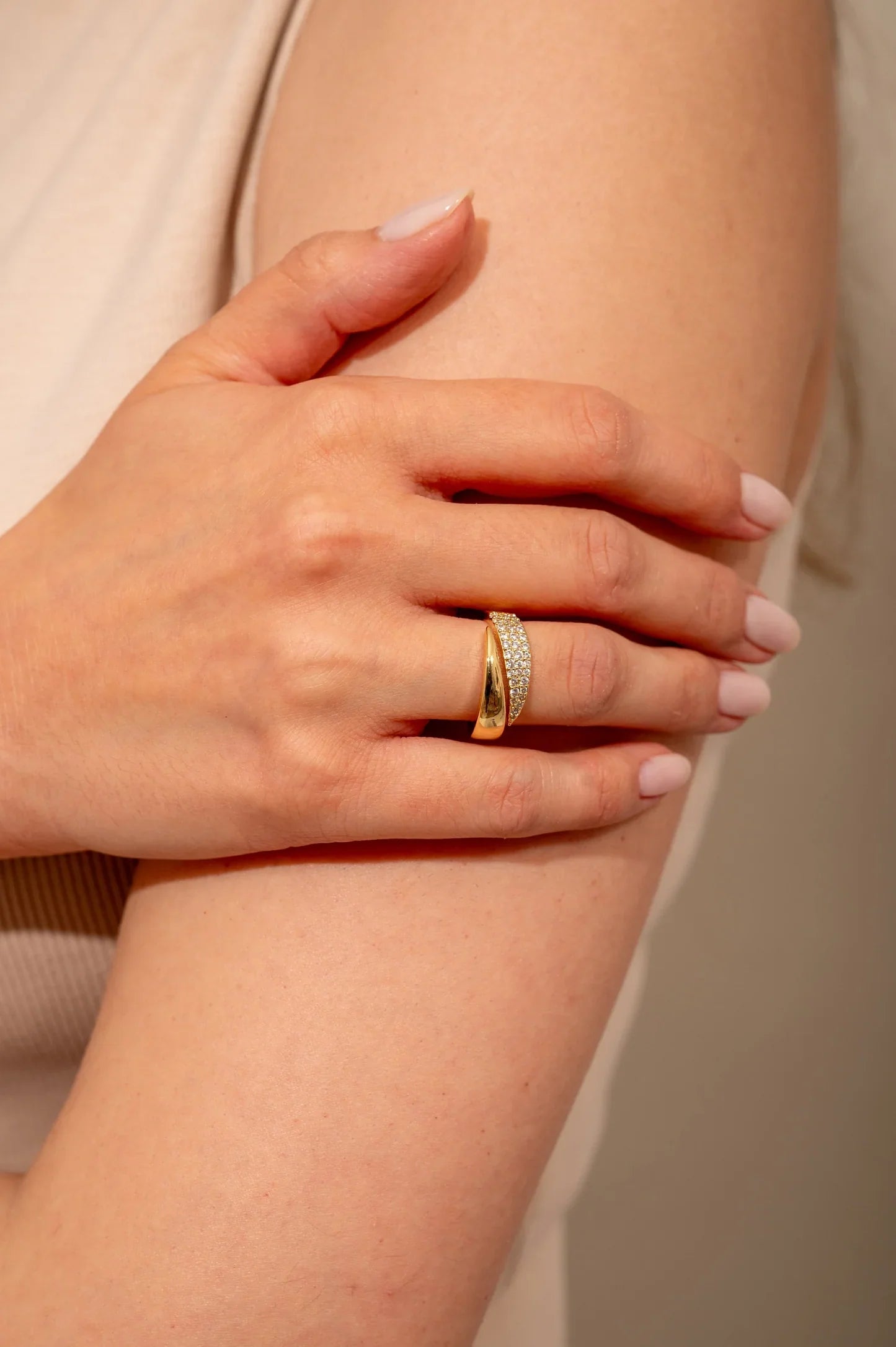 Elegant Gold Ring with Sparkling Zirconia – Buy 1 Get 1 Free - use code RING1PLUS1