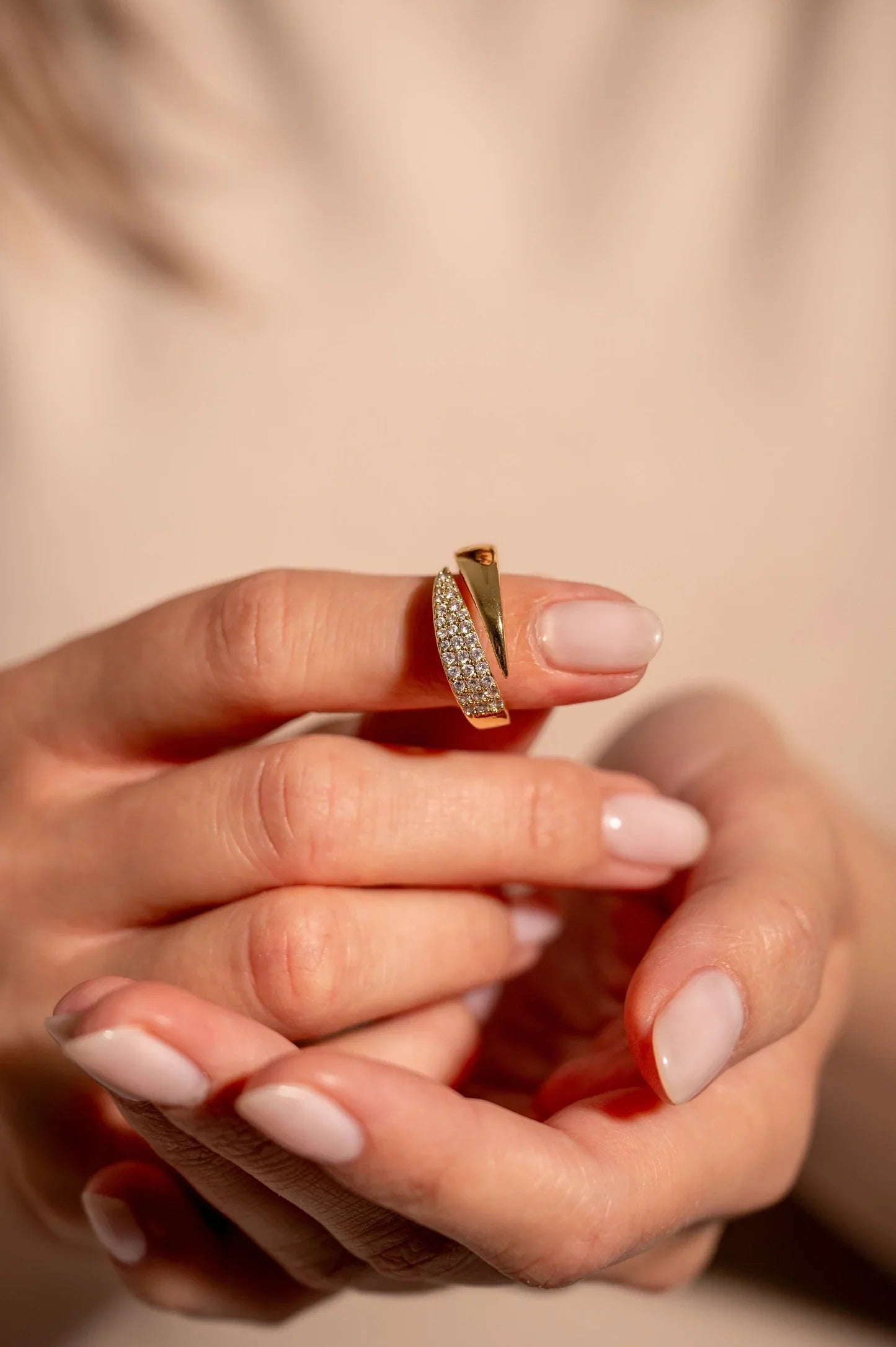 Elegant Gold Ring with Sparkling Zirconia – Buy 1 Get 1 Free - use code RING1PLUS1