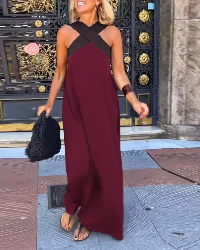 Mila | Cross-Neck Maxi Dress