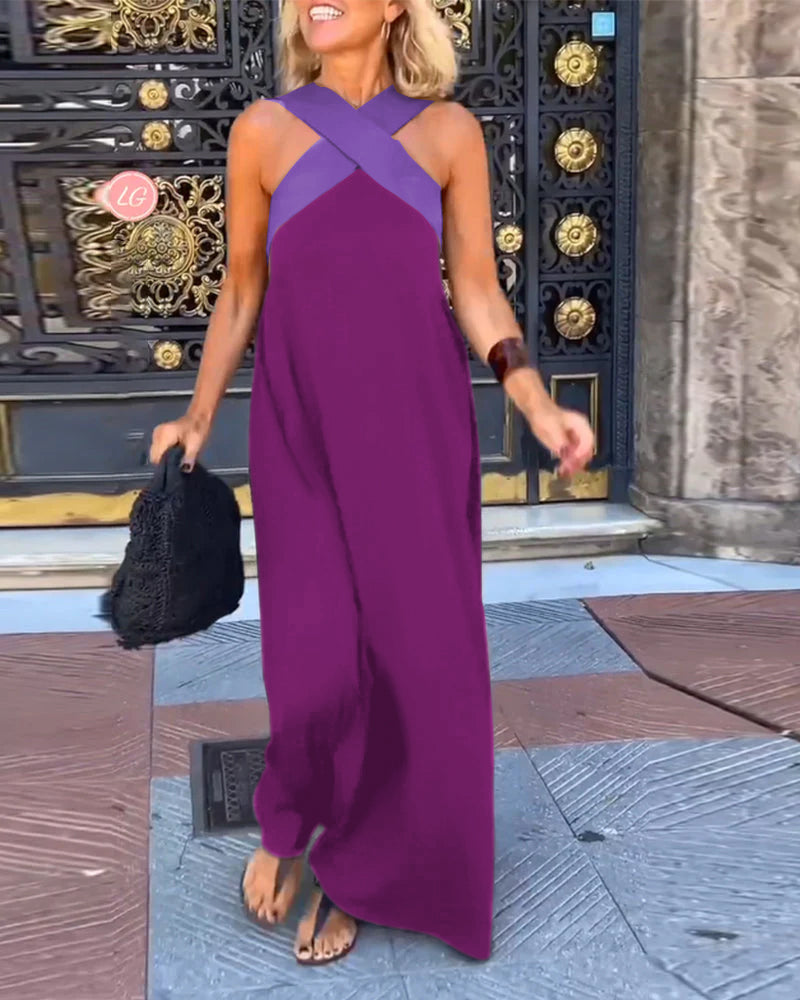 Mila | Cross-Neck Maxi Dress