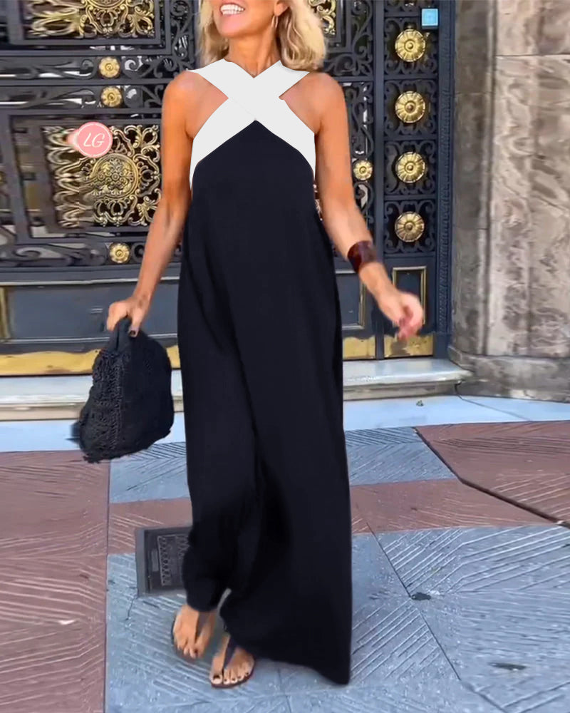 Mila | Cross-Neck Maxi Dress