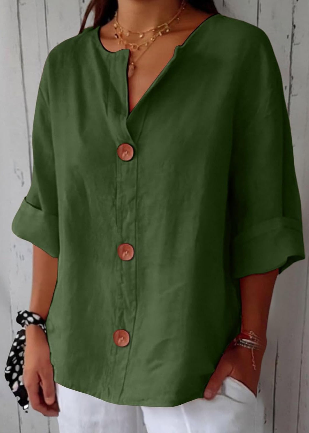 Rachel – Casual Linen Blouse