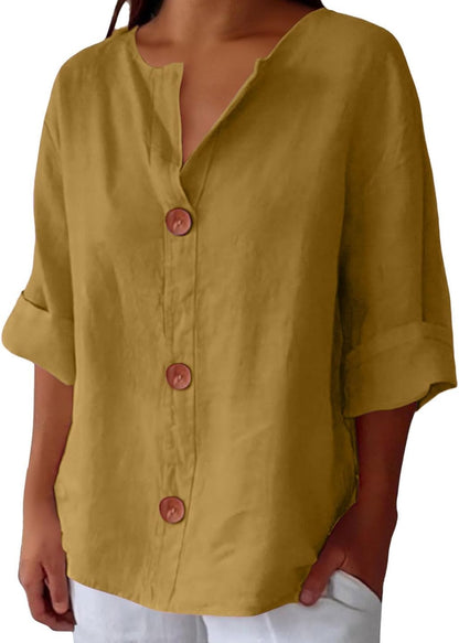 Rachel – Casual Linen Blouse