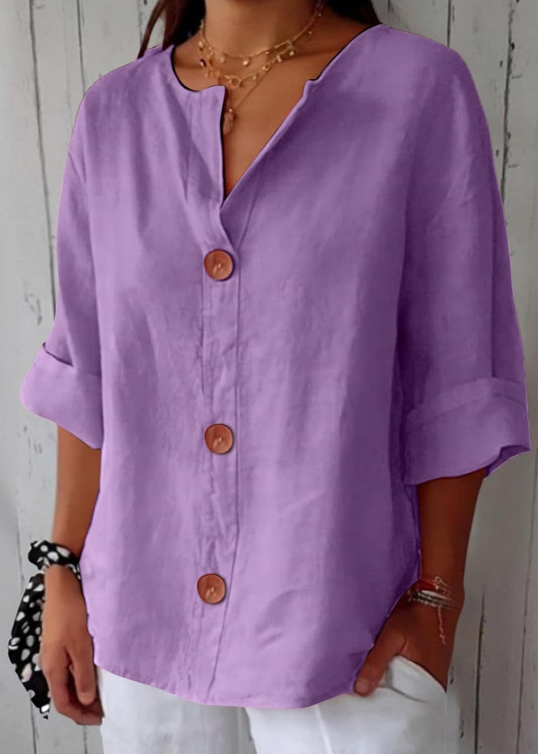 Rachel – Casual Linen Blouse