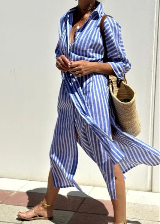 Harper | Striped dress with collar