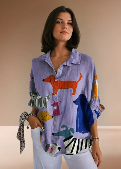 Tully Jane | Exclusive Women's Blouse with Dog Print
