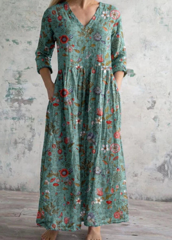 Sari | Flowing Maxi Dress with Vintage Florals