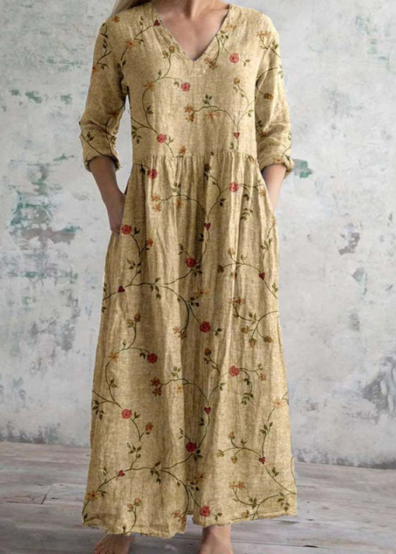 Sari | Flowing Maxi Dress with Vintage Florals