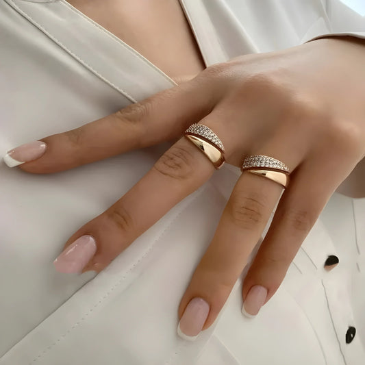 Elegant Gold Ring with Sparkling Zirconia – Buy 1 Get 1 Free - use code RING1PLUS1
