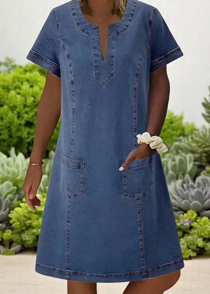 Grace | Soft Denim Dress with Front Pockets