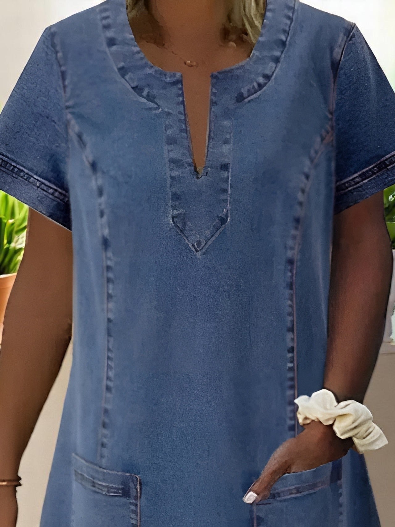 Grace | Soft Denim Dress with Front Pockets