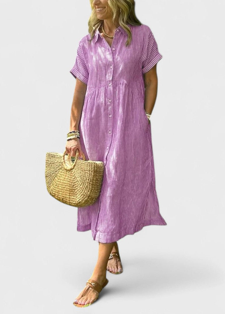 Sunny Striped Maxi Dress – Breezy Coastal Vibes