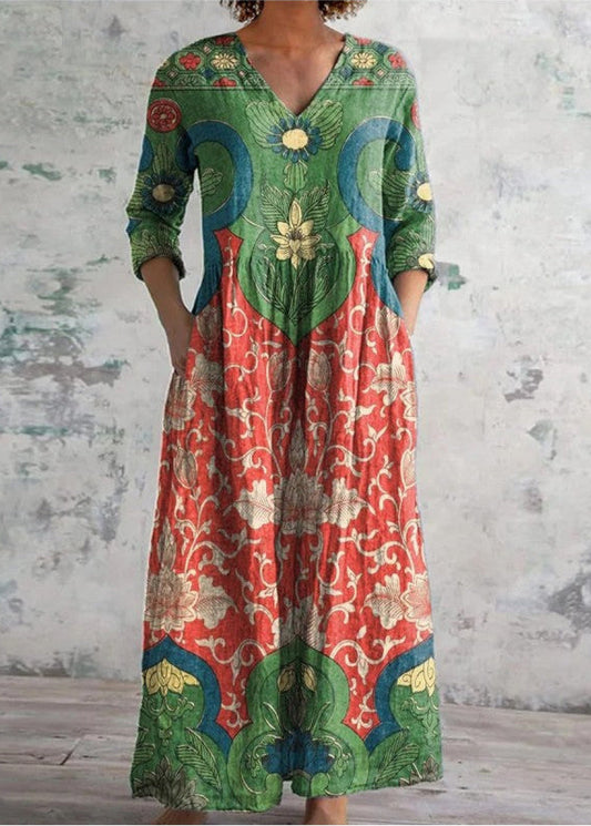 Sari | Flowing Maxi Dress with Vintage Florals