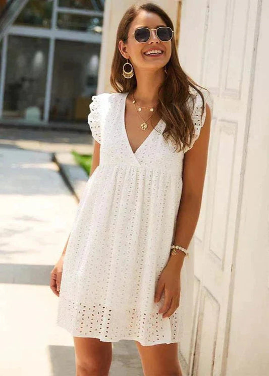 Lotus | Ibiza White Lace Dress