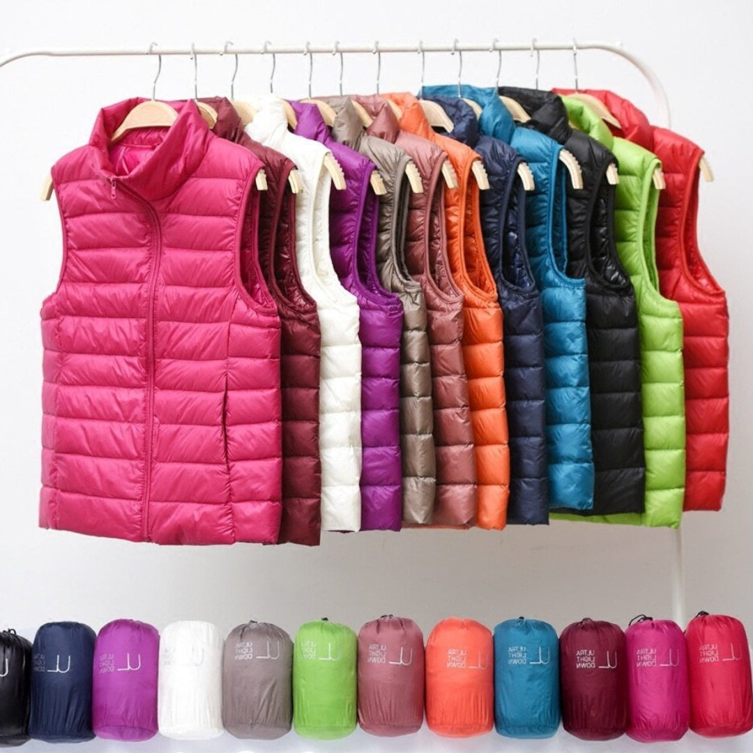 Serin | Lightweight Down Vest with Pleated Design